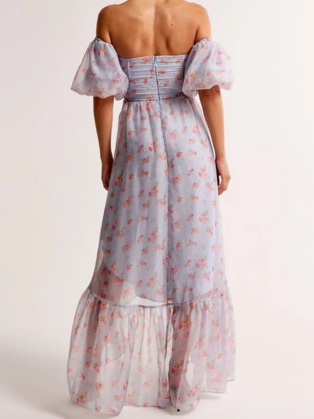 Abercrombie and Fitch Emerson Off-The-Shoulder Floral Drama Maxi Dress